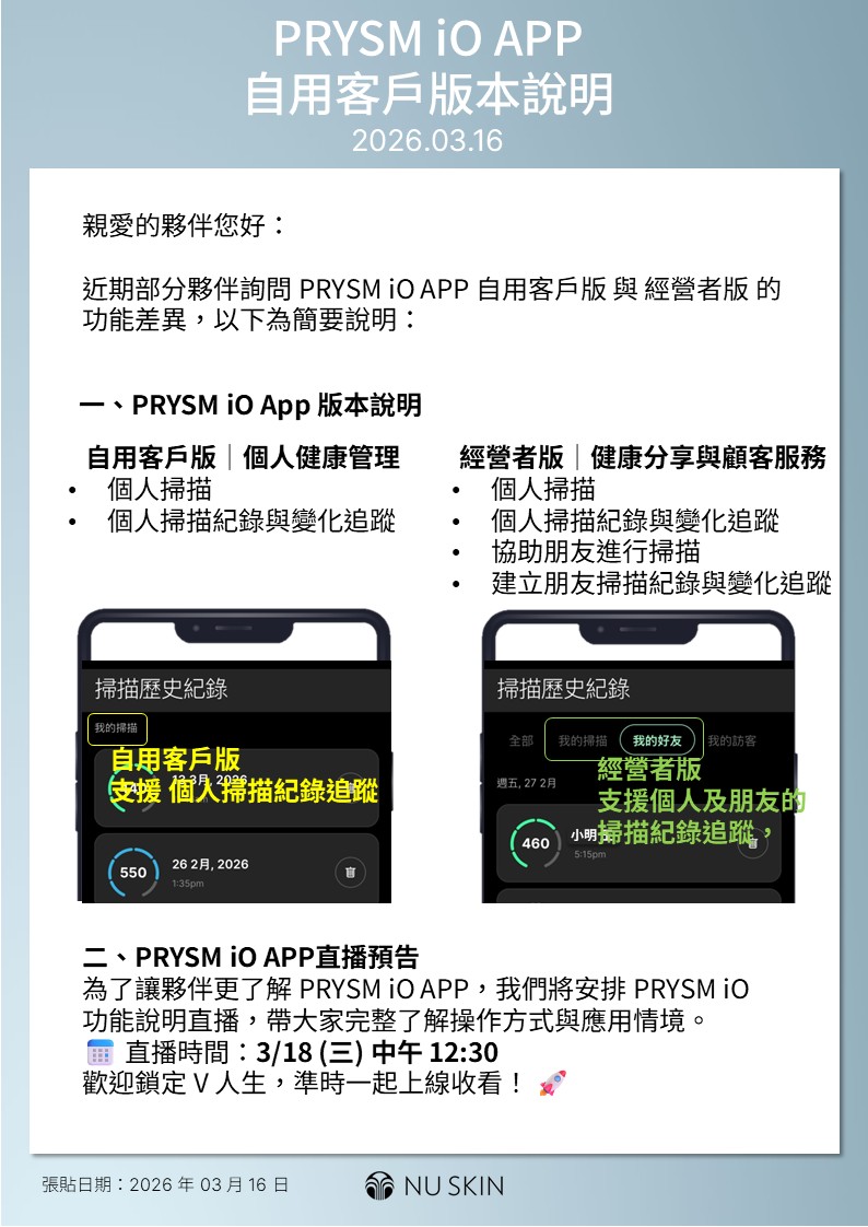 Prysm Ios PRYSM iO APP 自用客戶版本說明|NU SKIN 如新台灣